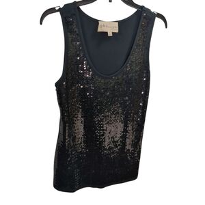 Philosophy Black Sequin Tank Top / Tee Shirt SZ Small
